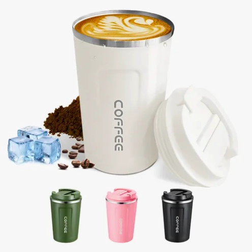 TERMO PARA CAFE VASO TE RMICO PORTATIL 380ML BLANCO - 1