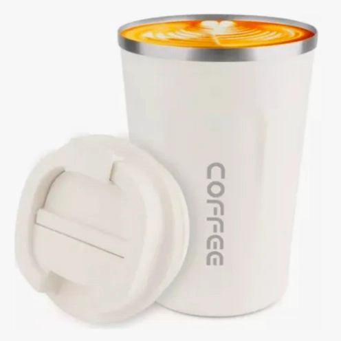 TERMO PARA CAFE VASO TE RMICO PORTATIL 380ML BLANCO - 2