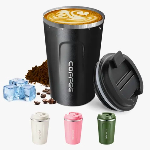 TERMO PARA CAFE VASO TE RMICO PORTATIL 380ML NEGRO - 1