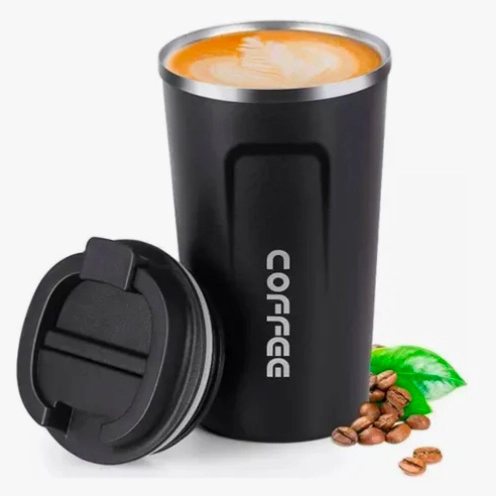 TERMO PARA CAFE VASO TE RMICO PORTATIL 380ML NEGRO - 2