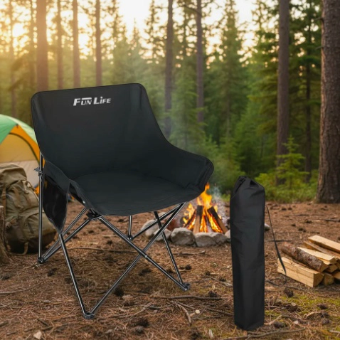 SILLA PLEGABLE CAMPING NEGRO - 1