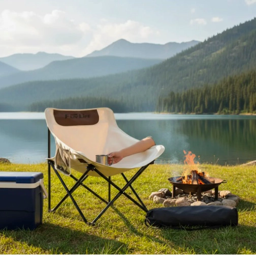 SILLA PLEGABLE CAMPING BEIGE - 2