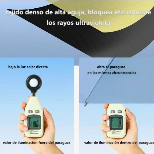 MINI PARAGUAS PLEGABLE PORTATIL ANTI UV BLANCO - 3