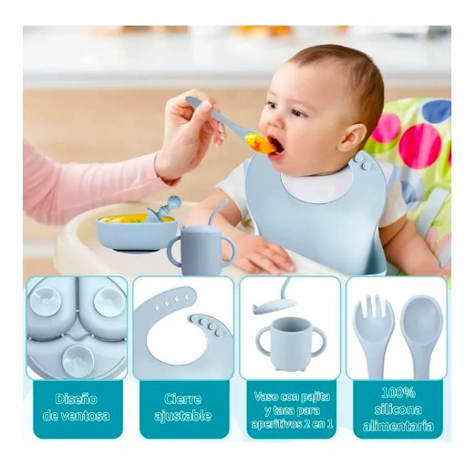 SET DE ALIMENTACION SILICONA DIVIDIDA CON VENTOSA BEBE S 10PZ - 3