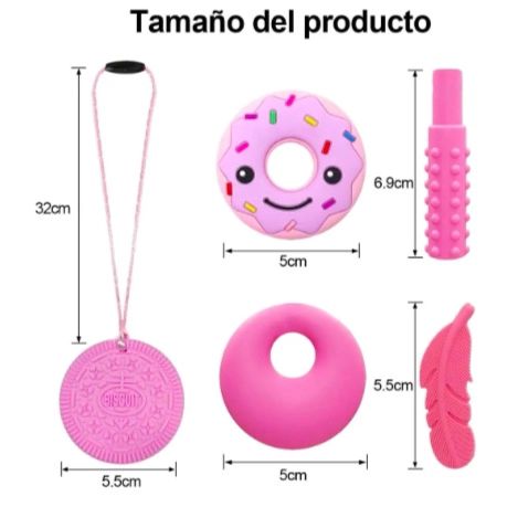 5 PCS COLLAR SENSORIAL MORDEDOR AUTISMO DEFICIT ATENCIONAL - 2