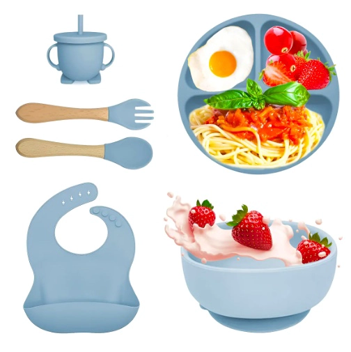 SET ALIMENTACION SILICONA ANTIDESLIZANTE PARA BEBE S - 1
