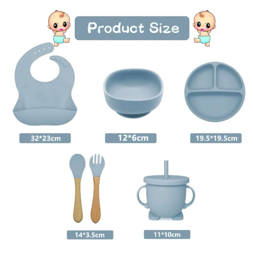 SET ALIMENTACION SILICONA ANTIDESLIZANTE PARA BEBE S - 2
