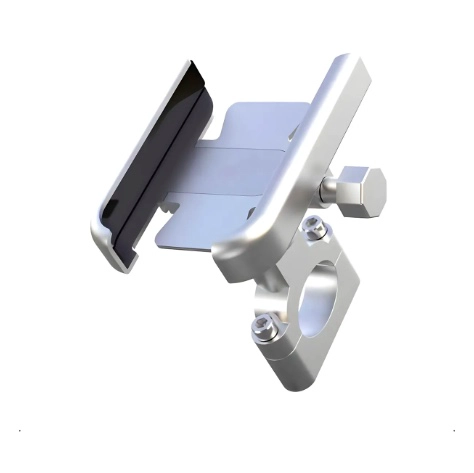 SOPORTE PARA TELE FONO MOVIL DE ALUMINIO PLATEADO - 1