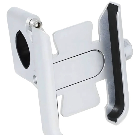SOPORTE PARA TELE FONO MOVIL DE ALUMINIO PLATEADO - 4