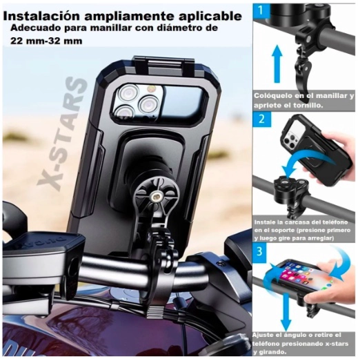 SOPORTE PORTA CELULAR PARA MOTO Y BICICLETA - 4