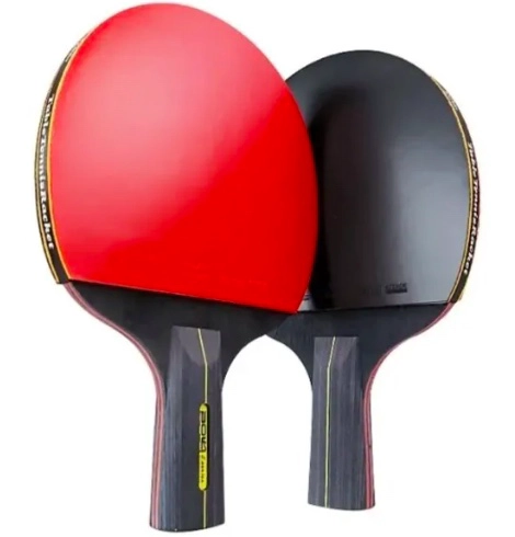 PACK DE 2 PALETAS DE PING PONG BOLI 6 STAR NEGRA Y ROJA - 2