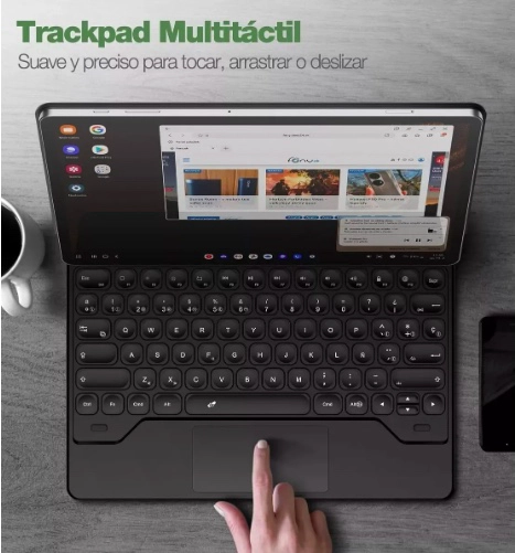 FUNDA PARA SAMSUNG GALAXY TAB S9 FE 10.9 + TECLADO ESPAÑOL - 4