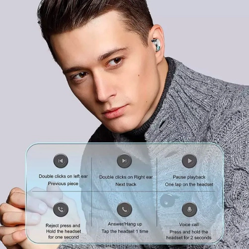 AUDIFONOS BLUETOOTH INALAMBRICO TACTIL CON BATERIA - 5