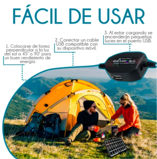 PANEL SOLAR 15W 12V PORTATIL PUERTO USB - 2