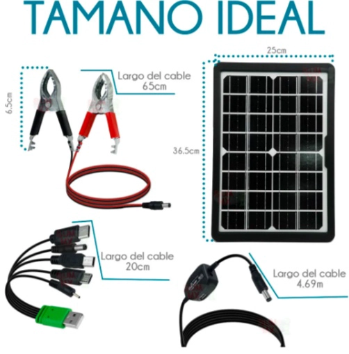 PANEL SOLAR 15W 12V PORTATIL PUERTO USB - 3