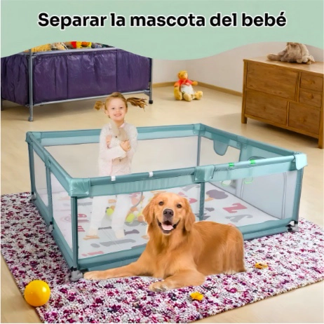CORRAL SEGURIDAD BEBES CON ALFOMBRA Y PELOTAS - 3