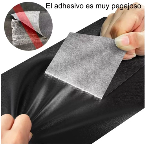 PARCHE REPARACION AUTOADHESIVO CUERO NEGRO 50X137CM - 3