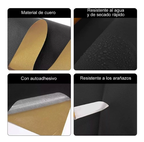 PARCHE REPARACION AUTOADHESIVO CUERO NEGRO 50X137CM - 4