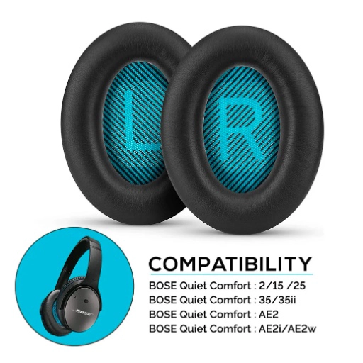 ALMOHADILLAS PARA BOSE QUIETCOMFORT QC35/25/15 AE2, 2 PIEZAS BLANCOS - 2