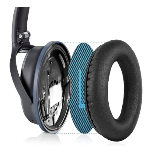 ALMOHADILLAS PARA BOSE QUIETCOMFORT QC35/25/15 AE2, 2 PIEZAS BLANCOS - 5