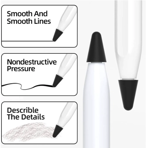 PROTECTOR DE PUNTA PARA APPLE PENCIL SILICONA NEGRO - 2