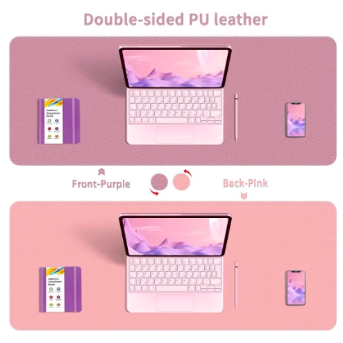 ALFOMBRILLA MOUSEPAD CUERO VEGANO REVERSIBLE MORADO - 2