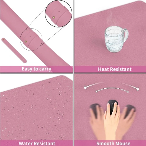 ALFOMBRILLA MOUSEPAD CUERO VEGANO REVERSIBLE MORADO - 3