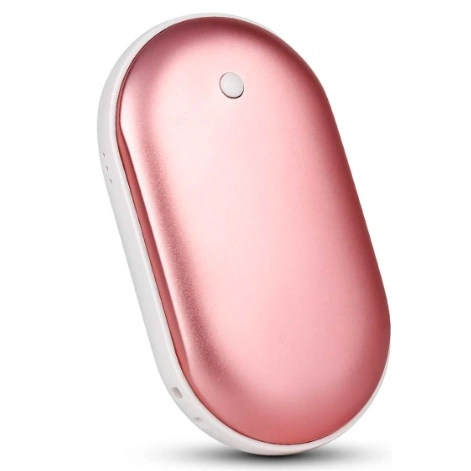 CALENTADOR DE MANOS PORTATIL RECARGABLE + BATERIA EXTERNA ROSADO - 1