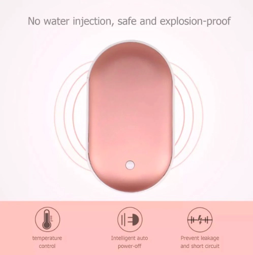 CALENTADOR DE MANOS PORTATIL RECARGABLE + BATERIA EXTERNA ROSADO - 5