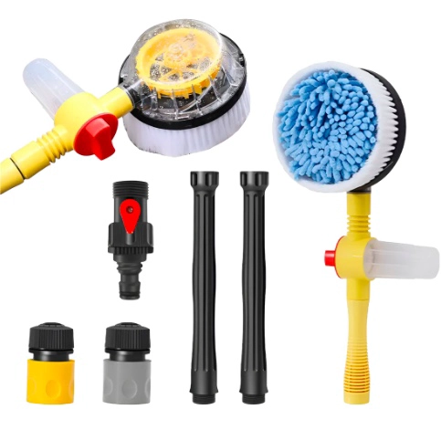 SET LAVADO DE AUTO CEPILLO MICROFIBRA RETRACTIL 360° - 1