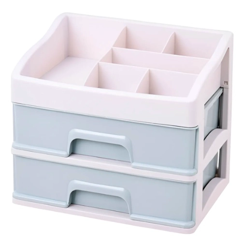 ORGANIZADOR DE COSMETICOS MAQUILLAJES 2 CAJONES - 1