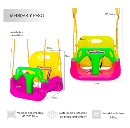 COLUMPIO SILLA 3 EN 1 AJUSTABLE PORTATIL NIÑOS - 2