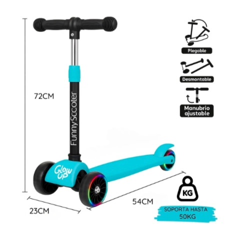 SCOOTER MONOPATIN INFANTIL CON LUCES - 2