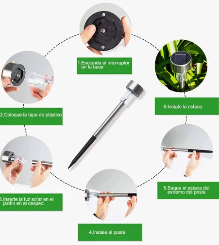 PACK X12 ESTACAS SOLARES PARA JARDIN IMPERMEABLES - 4