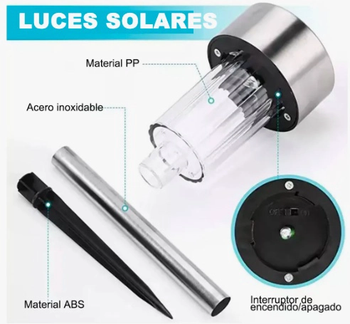 PACK X12 ESTACAS SOLARES PARA JARDIN IMPERMEABLES - 5
