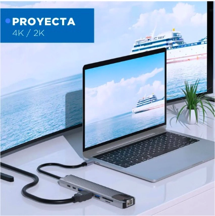 HUB ADAPTADOR USB TIPO C 8 EN 1 - 4
