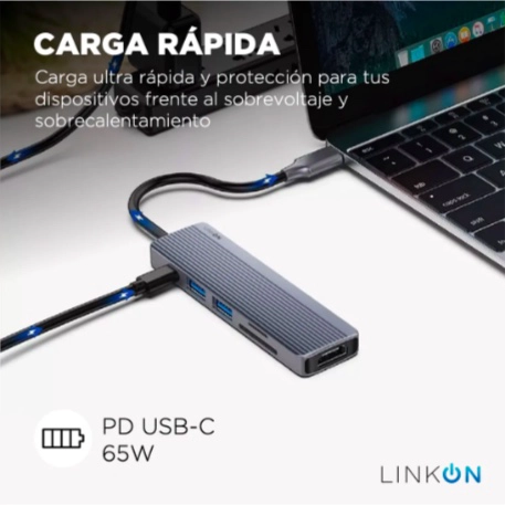 HUB USB C ADAPTADOR MULTIPUERTO 6 EN 1 - 3