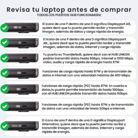 HUB USB C ADAPTADOR MULTIPUERTO 6 EN 1 - 4