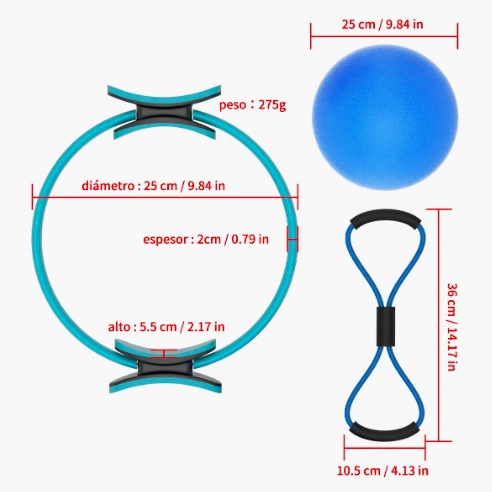 SET 12 ELASTICAS YOGA ARO RING RESISTENCIA - 3