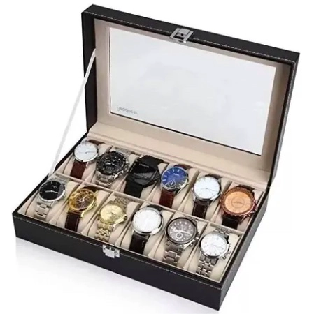 ESTUCHE ORGANIZADOR DE RELOJES Y JOYAS CON 12 ESPACIOS - 3