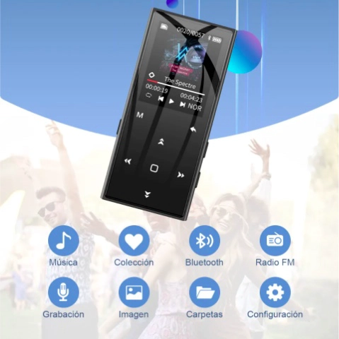 REPRODUCTOR DE MUSICA MP3 MP4 BLUETOOTH HIFI SOPORTA 128 GB - 2
