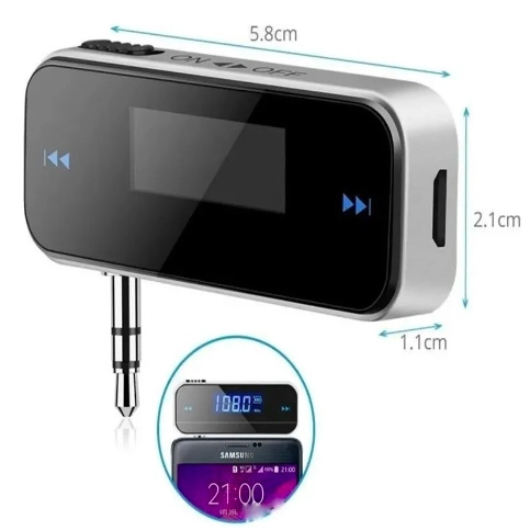 TRANSMISOR FM DE AUTO PARA CELULAR UNIVERSAL DE 3.5MM - 4