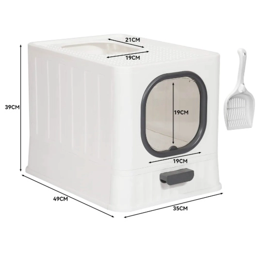 ARENERO GATO CERRADO GRANDE MICHIS BAÑO SANITARIO CON PALA - 5