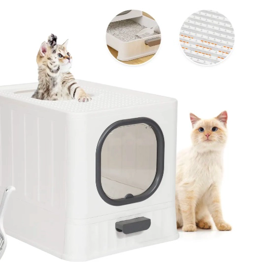 ARENERO GATO CERRADO GRANDE MICHIS BAÑO SANITARIO CON PALA - 6