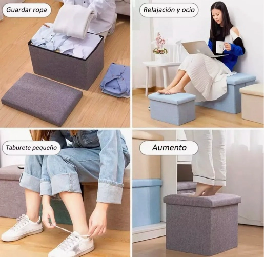 BANQUETA BAUL PUFF BAUL BURDEO - 2