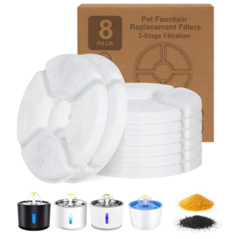 X8 FILTROS PARA BEBEDERO MASCOTA REPUESTO FUENTE AGUA PERRO - 1