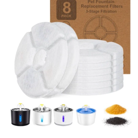 X8 FILTROS PARA BEBEDERO MASCOTA REPUESTO FUENTE AGUA PERRO - 2