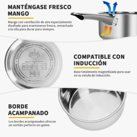 BATERIA COCINA CACEROLAS 15 PIEZAS - 3