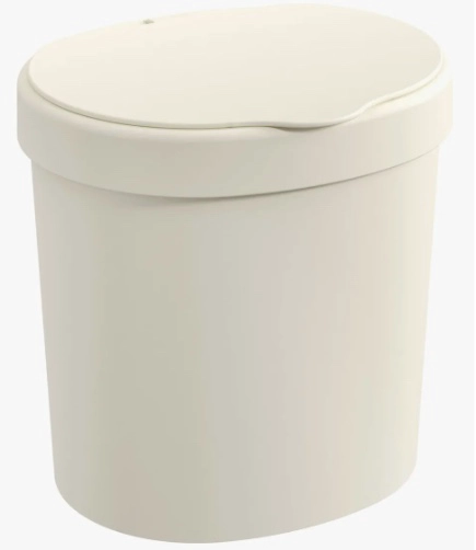 BASURERO CON TAPA BASIC 2,5 L BLANCO - 2