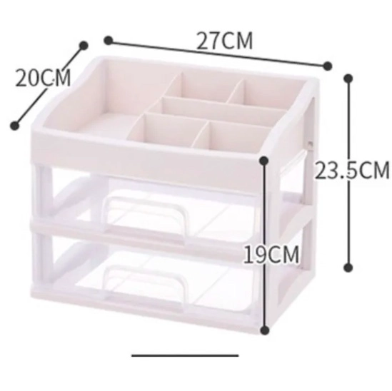 ORGANIZADOR DE COSMETICOS MAQUILLAJES 2 CAJONES - 2